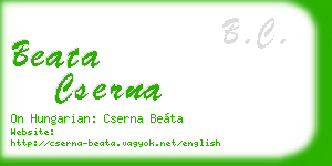 beata cserna business card